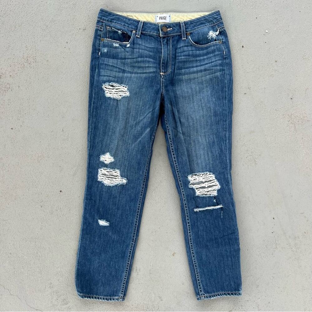 Paige Women's Distressed Blue Jeans